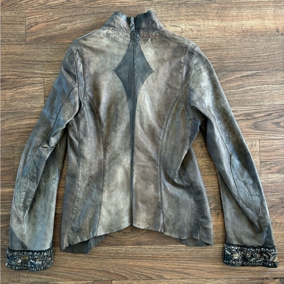 Da Rold Le Cuir Perdu Leather Jacket Embellished Details Handmade In Italy - Picture 15 of 16